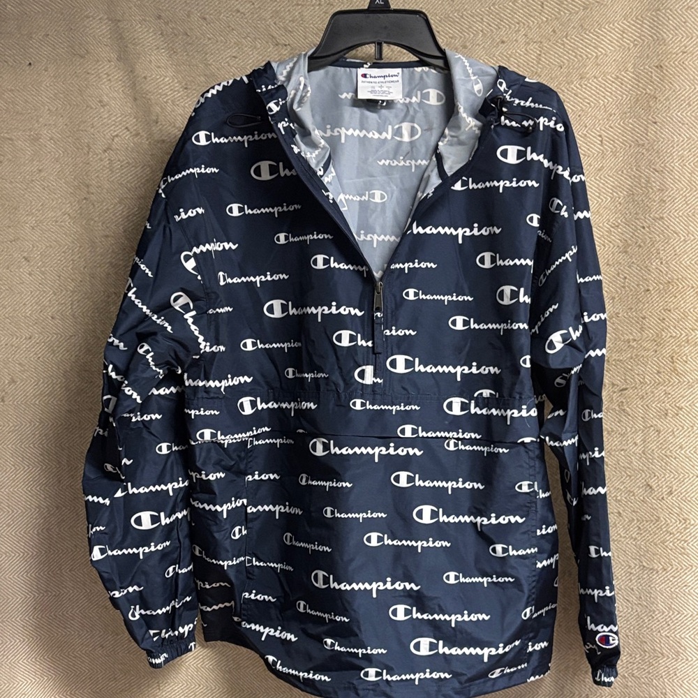 Champion Men's Dark Blue Logo wind breaker